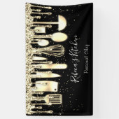 Catering Personal Chef Kitchen Gold Utiers Black Spandoek (Verticaal)