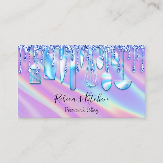 Catering Personal Chef Kitchen Holograaf Visitekaartje (Voorkant)