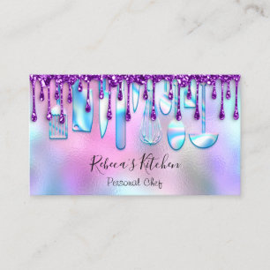 Catering Personal Chef Kitchen Knifes Paars Visitekaartje