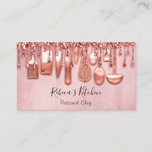 Catering Personal Chef Kitchen Knifes Roos Blush Visitekaartje (Voorkant)