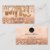 Catering Personal Chef Kitchen Knifes Roos Glitter Visitekaartje (Voorkant / Achterkant)