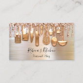 Catering Personal Chef Kitchen Knifes Roos Gold Visitekaartje (Voorkant)