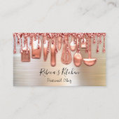 Catering Personal Chef Kitchen Knifes Roos Metal Visitekaartje (Voorkant)