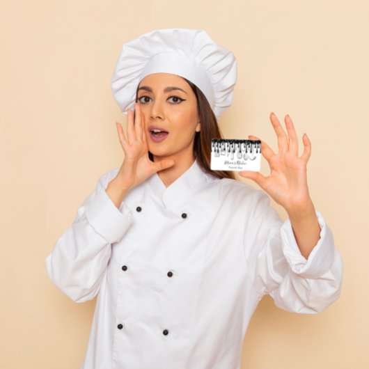 Catering Personal Chef Restaurant Black Drip Knife Visitekaartje