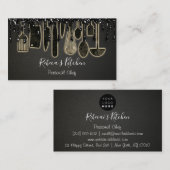 Catering Personal Chef Restaurant Drip Black Gold Visitekaartje (Voorkant / Achterkant)