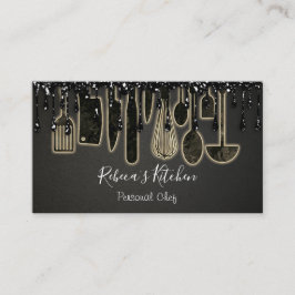 Catering Personal Chef Restaurant Drip Black Gold Visitekaartje