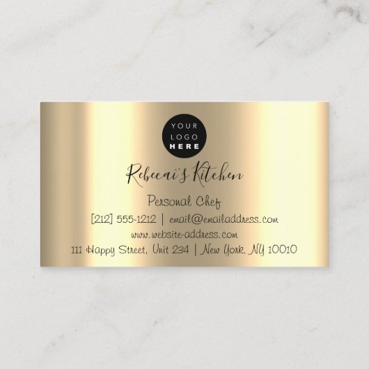 Catering Personal Chef Restaurant Drip Black Gold Visitekaartje (Achterkant)