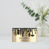 Catering Personal Chef Restaurant Drip Black Gold Visitekaartje (Staand voorkant)