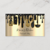 Catering Personal Chef Restaurant Drip Black Gold Visitekaartje (Voorkant)