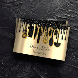 Catering Personal Chef Restaurant Drip Black Gold Visitekaartje