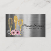 Catering Personal Chef Restaurant Drip Red Gold Visitekaartje (Voorkant)