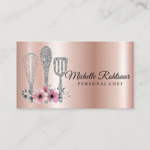 Catering Personal Chef Restaurant Drip Red Gold Visitekaartje