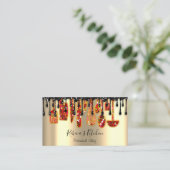 Catering Personal Chef Restaurant Drip Red Gold Visitekaartje (Staand voorkant)