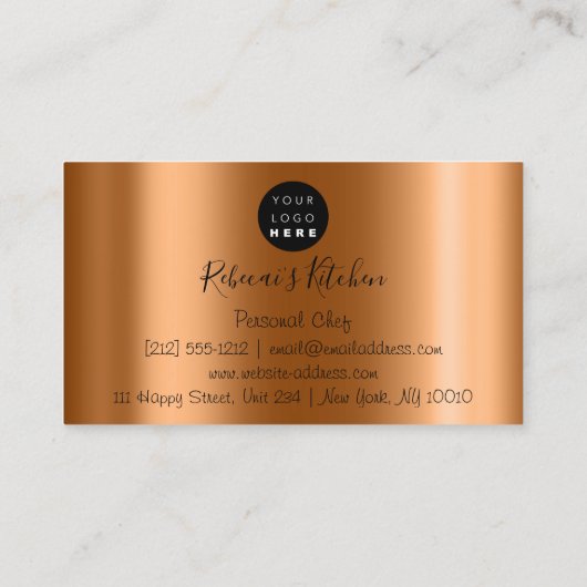 Catering Personal Chef Restaurant Drip Roos Koper Visitekaartje (Achterkant)