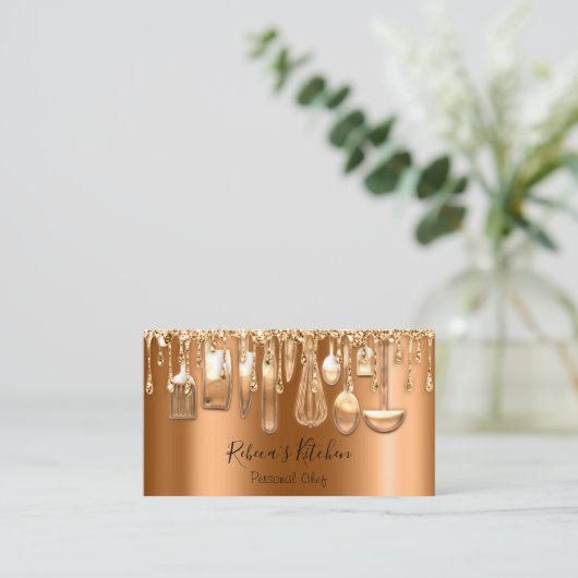 Catering Personal Chef Restaurant Drip Roos Koper Visitekaartje (Staand voorkant)