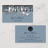 Catering Personal Chef Restaurant Drip Smoky Blue Visitekaartje (Voorkant / Achterkant)