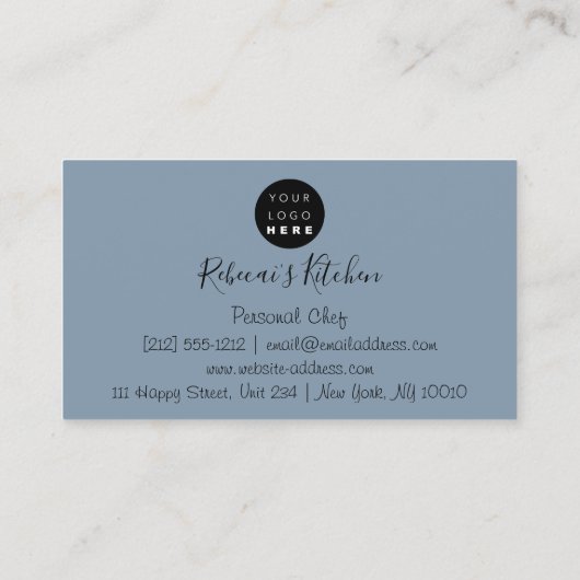 Catering Personal Chef Restaurant Drip Smoky Blue Visitekaartje (Achterkant)