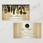 Catering Personal Chef Restaurant Gold Black Drive Visitekaartje (Voorkant / Achterkant)