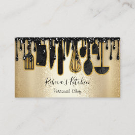 Catering Personal Chef Restaurant Gold Black Drive Visitekaartje