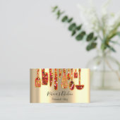 Catering Personal Chef Restaurant Gold Red Visitekaartje (Staand voorkant)