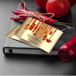 Catering Personal Chef Restaurant Gold Red Visitekaartje