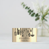 Catering Personal Chef Restaurant Gold Sepia Visitekaartje (Staand voorkant)