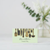 Catering Personal Chef Restaurant Kitchen Green Visitekaartje (Staand voorkant)