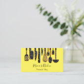 Catering Personal Chef Restaurant Kitchen Yellow Visitekaartje (Staand voorkant)
