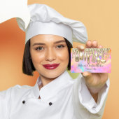 Catering Personal Chef Restaurant QR Code Roze Visitekaartje