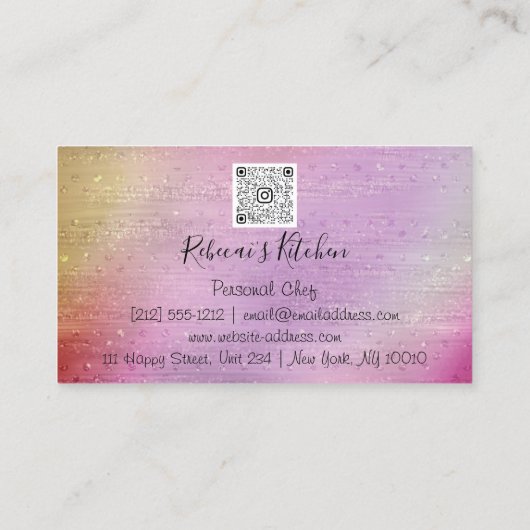 Catering Personal Chef Restaurant QR Code Utensile Visitekaartje (Achterkant)