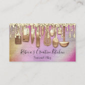 Catering Personal Chef Restaurant QR Code Utensile Visitekaartje (Voorkant)