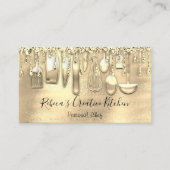 Catering Personal Chef Restaurant QR Logo Gold Visitekaartje (Voorkant)