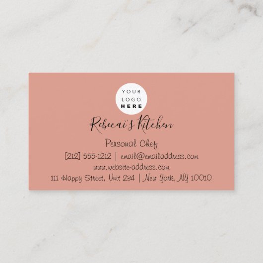 Catering Personal Chef Restaurant Roos Stuurprogra Visitekaartje (Achterkant)