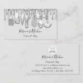 Catering Personal Chef Restaurant Stapt Grijze mes Visitekaartje (Voorkant / Achterkant)