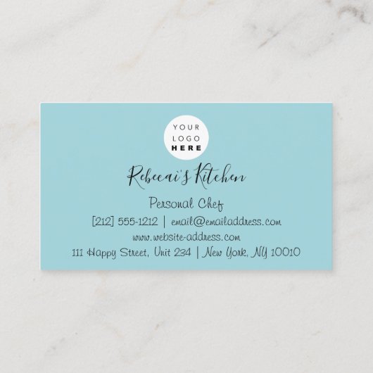 Catering Personal Chef Restaurants Drift Black Blu Visitekaartje (Achterkant)