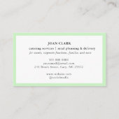 Catering Persoonlijk Chef Visitekaartje (Achterkant)