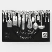 Catering Persoonlijke Chef Kitchen Gold Qr Code Lo Spandoek (Horizontaal)