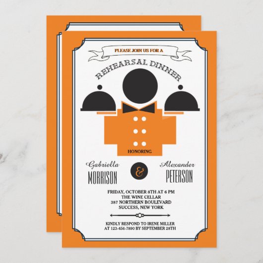 Catering repetitief diner kaart (Voorkant / Achterkant)