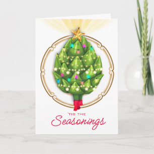 Catering restaurant met kerstboomkoorts voor Artic Feestdagen Kaart