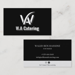 Catering Restaurant Professional Logo Black Visitekaartje