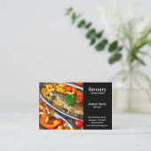 Catering-restaurant voor zeevruchten visitekaartje (Staand voorkant)