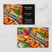 Catering-restaurant voor zeevruchten visitekaartje (Voorkant / Achterkant)