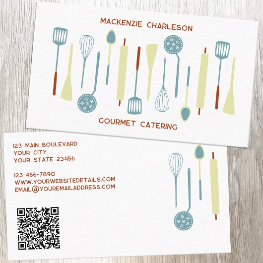 Catering Retro Keuken QR Code Visitekaartje