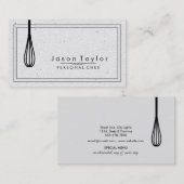 Catering Retro Stone White Chef Black whisk Visitekaartje (Voorkant / Achterkant)