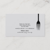 Catering Retro Stone White Chef Gold Mes gekruist Visitekaartje (Achterkant)