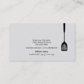 Catering Retro Stone Witte Chef Zwart garderobe Visitekaartje (Achterkant)