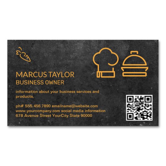 Catering Service | QR-code Magnetisch Visitekaartje (Voorkant)