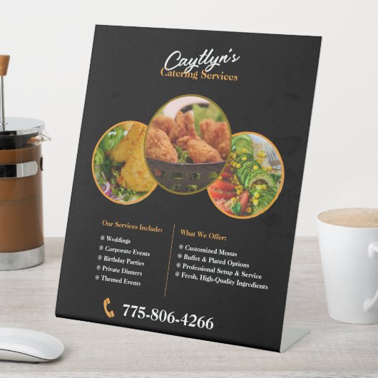 Catering Services Aangepast voetstuk Reclamebord Met Voetstuk (Insitu)