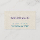 Catering-symbolen voor kleursplaatsters visitekaartje (Achterkant)