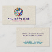 Catering-symbolen voor kleursplaatsters visitekaartje (Voorkant / Achterkant)